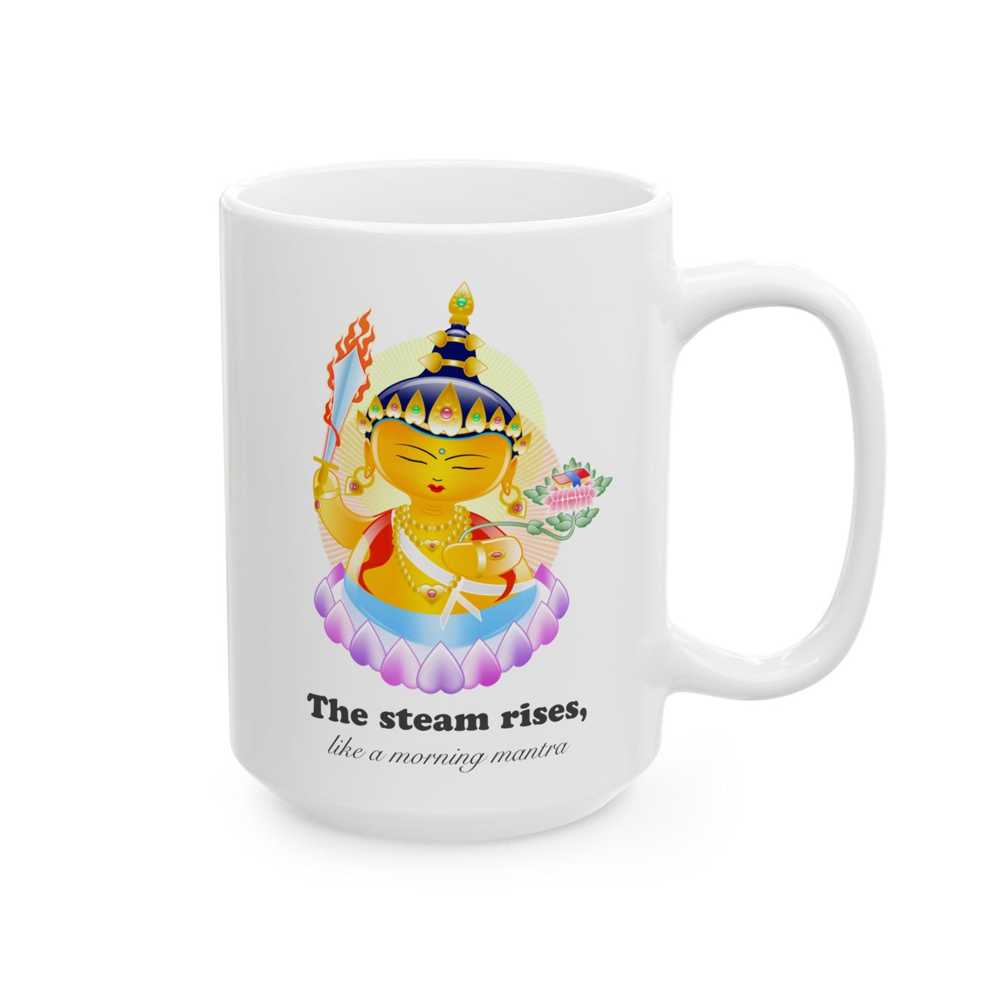 Manjushri Baby Buddha with mantra Ceramic Mug