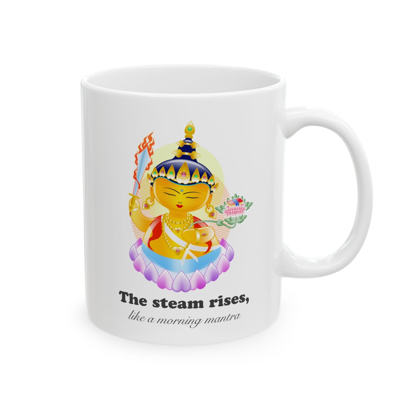 Manjushri Baby Buddha with mantra Ceramic Mug