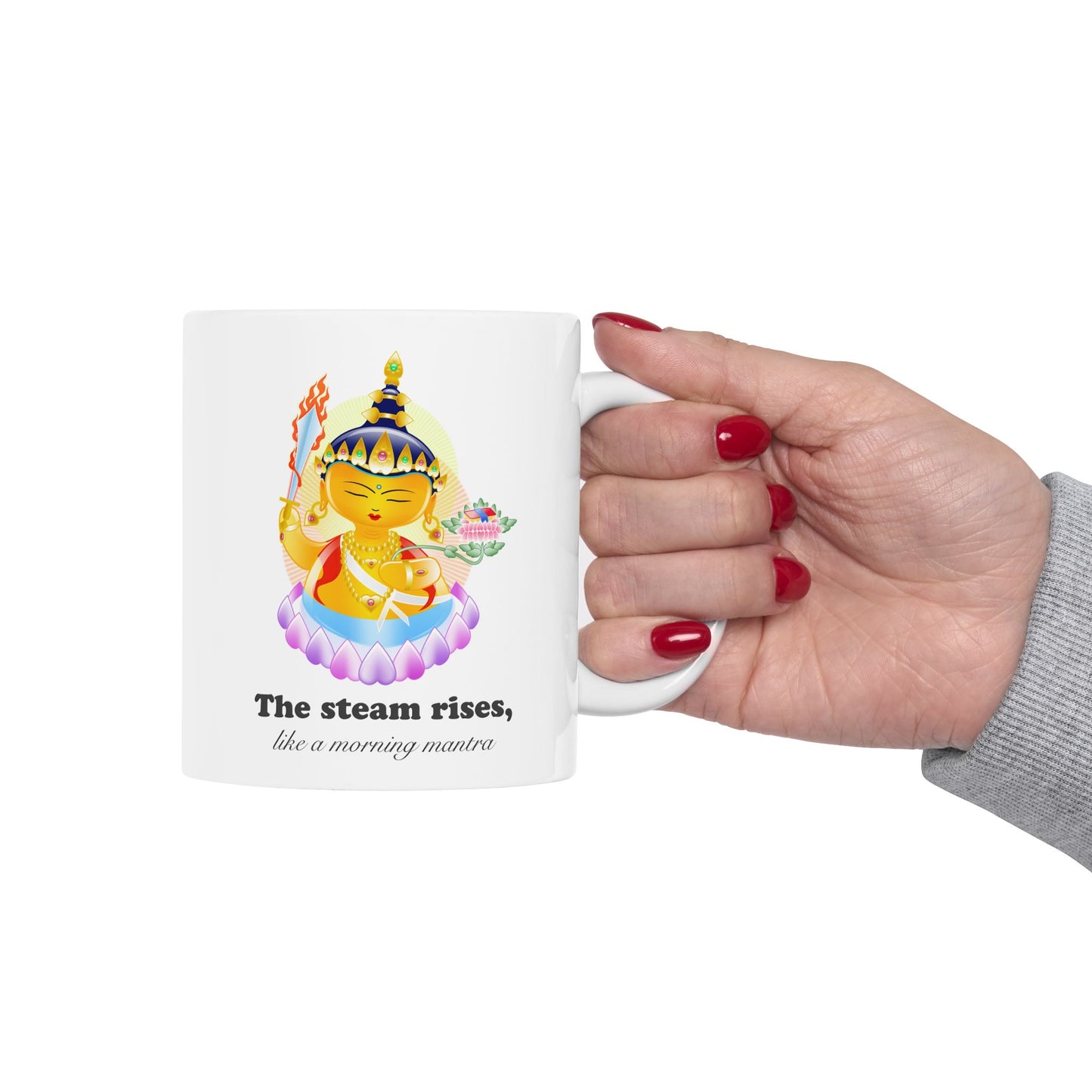 Manjushri Baby Buddha with mantra Ceramic Mug