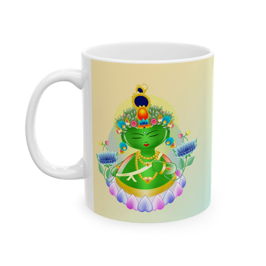 Green Tara Baby Buddha Ceramic Mug