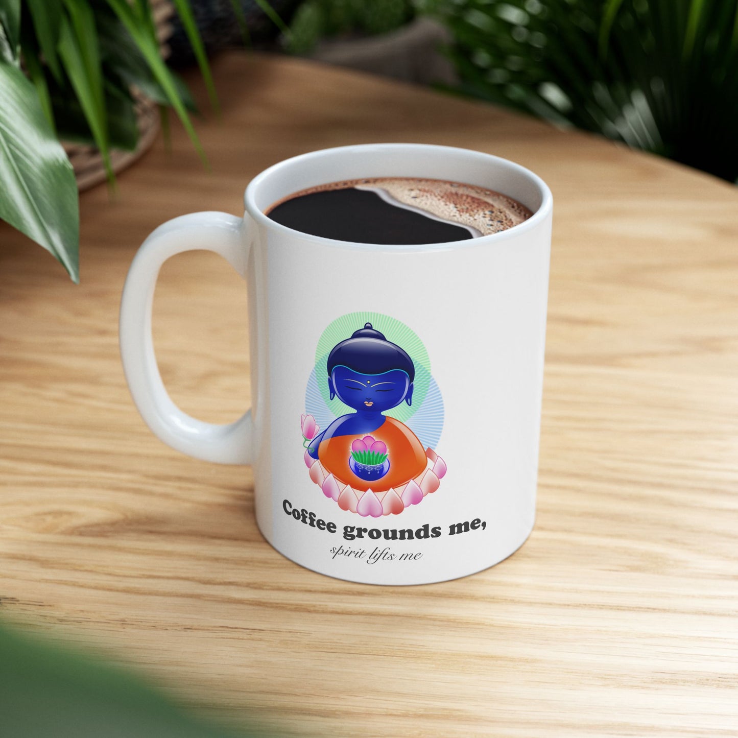 Medicine Baby Buddha with mantra Ceramic Mug