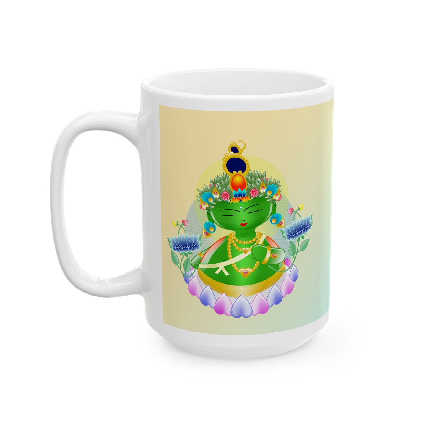Green Tara Baby Buddha Ceramic Mug
