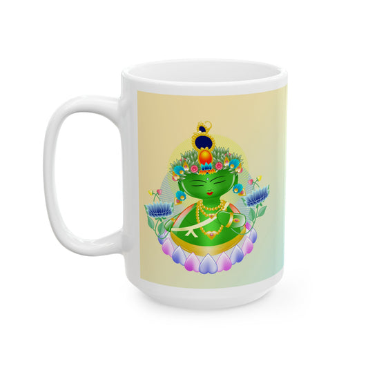 Green Tara Baby Buddha Ceramic Mug