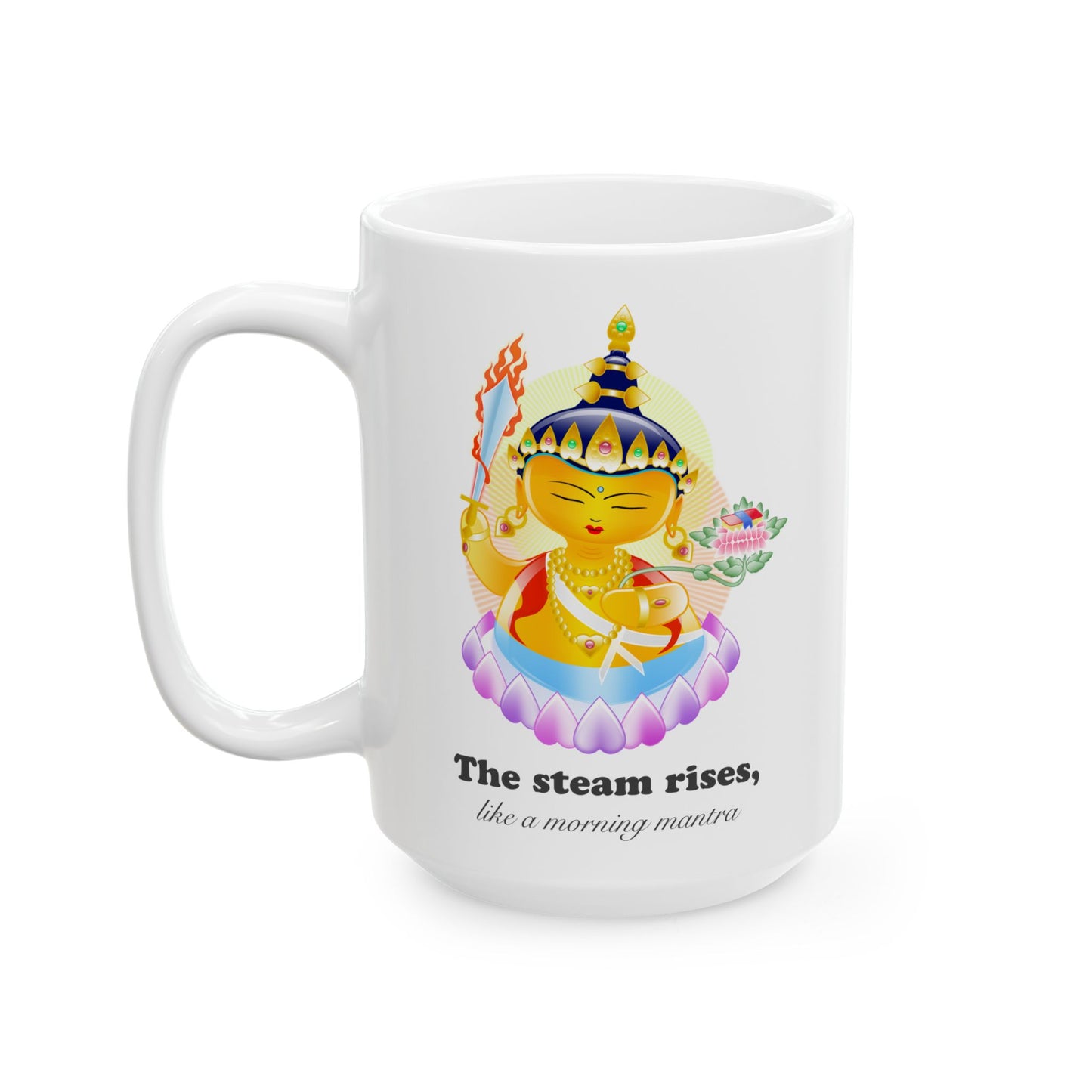Manjushri Baby Buddha with mantra Ceramic Mug