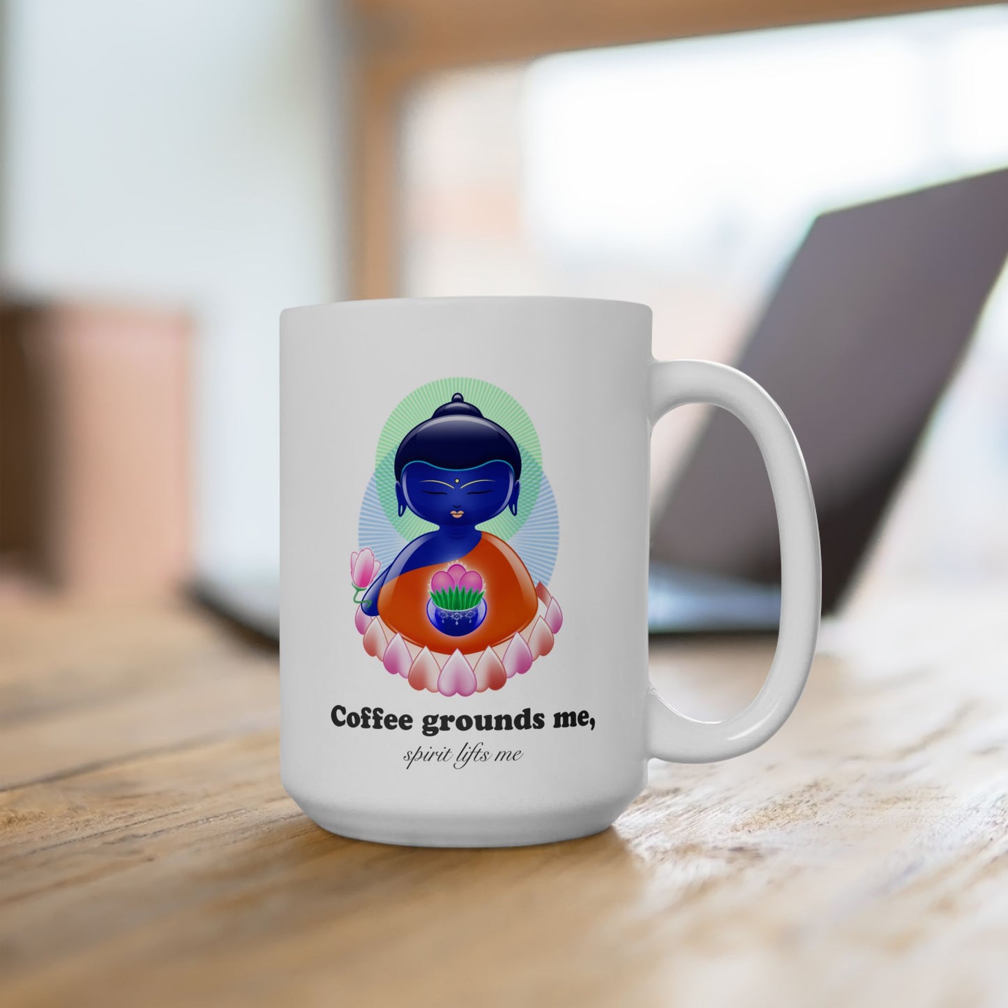 Medicine Baby Buddha with mantra Ceramic Mug