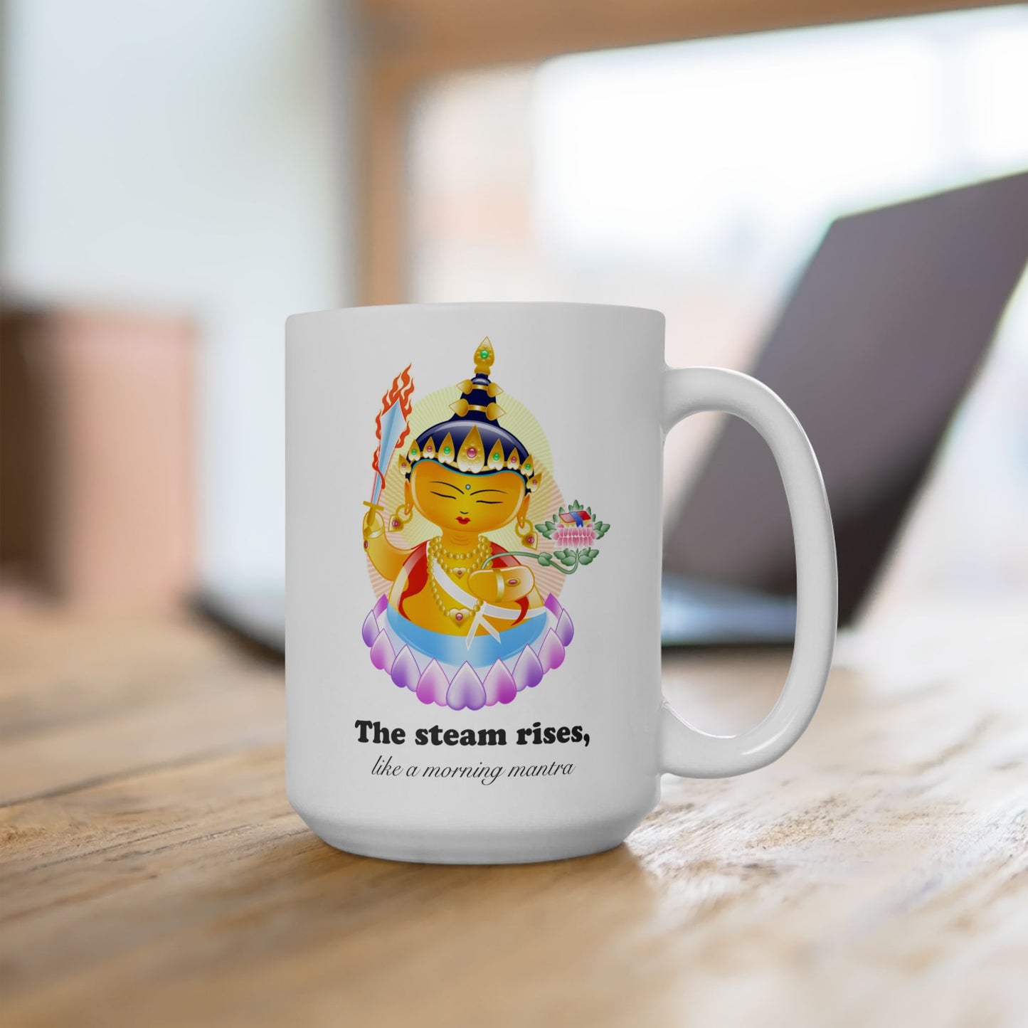 Manjushri Baby Buddha with mantra Ceramic Mug