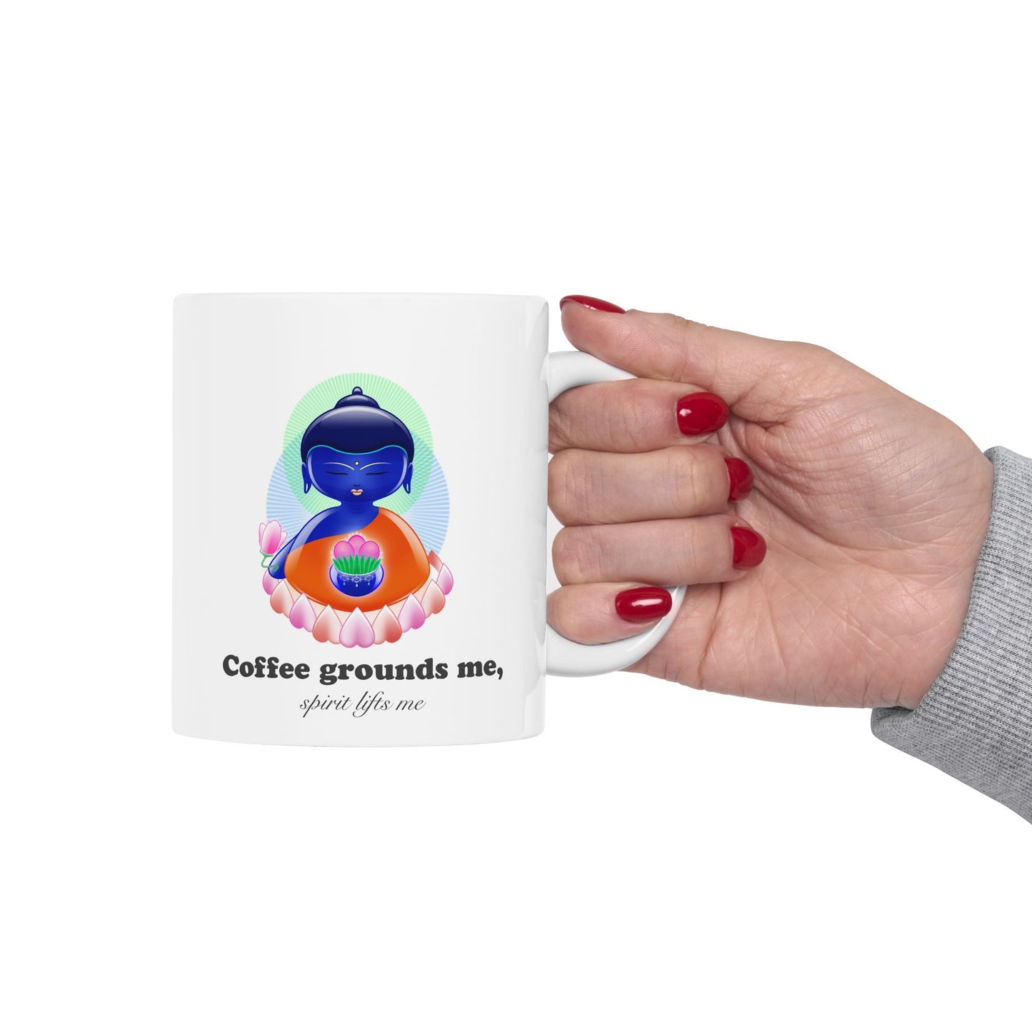 Medicine Baby Buddha with mantra Ceramic Mug