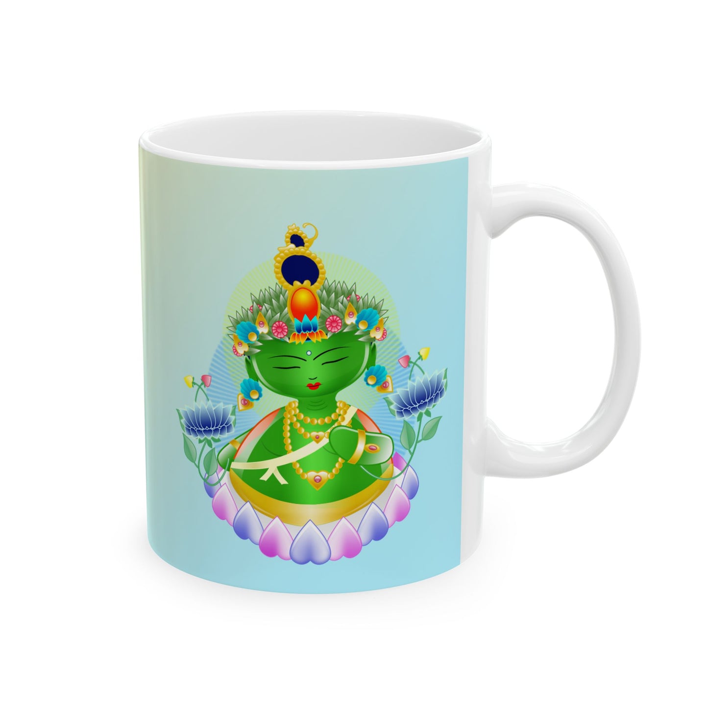 Green Tara Baby Buddha Ceramic Mug