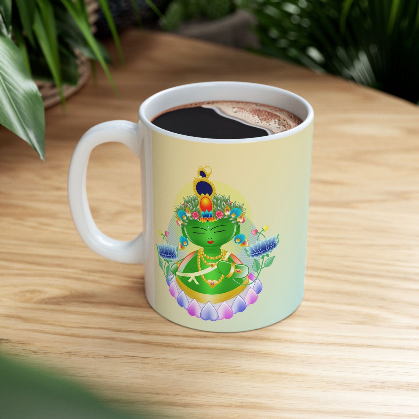Green Tara Baby Buddha Ceramic Mug