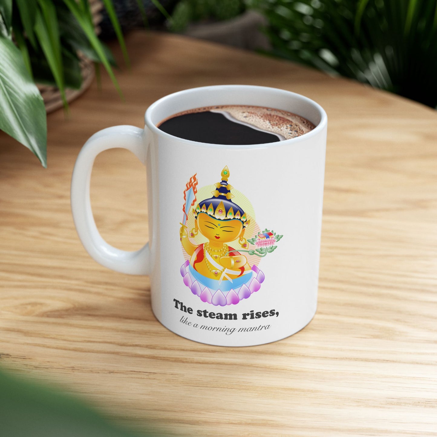 Manjushri Baby Buddha with mantra Ceramic Mug