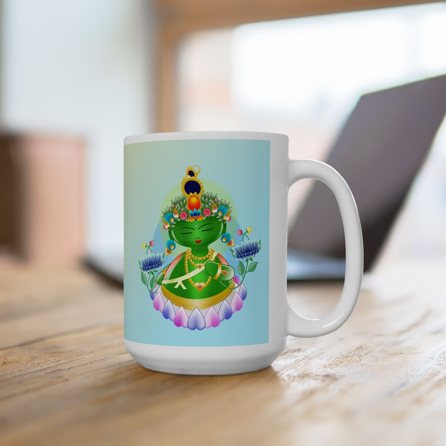 Green Tara Baby Buddha Ceramic Mug