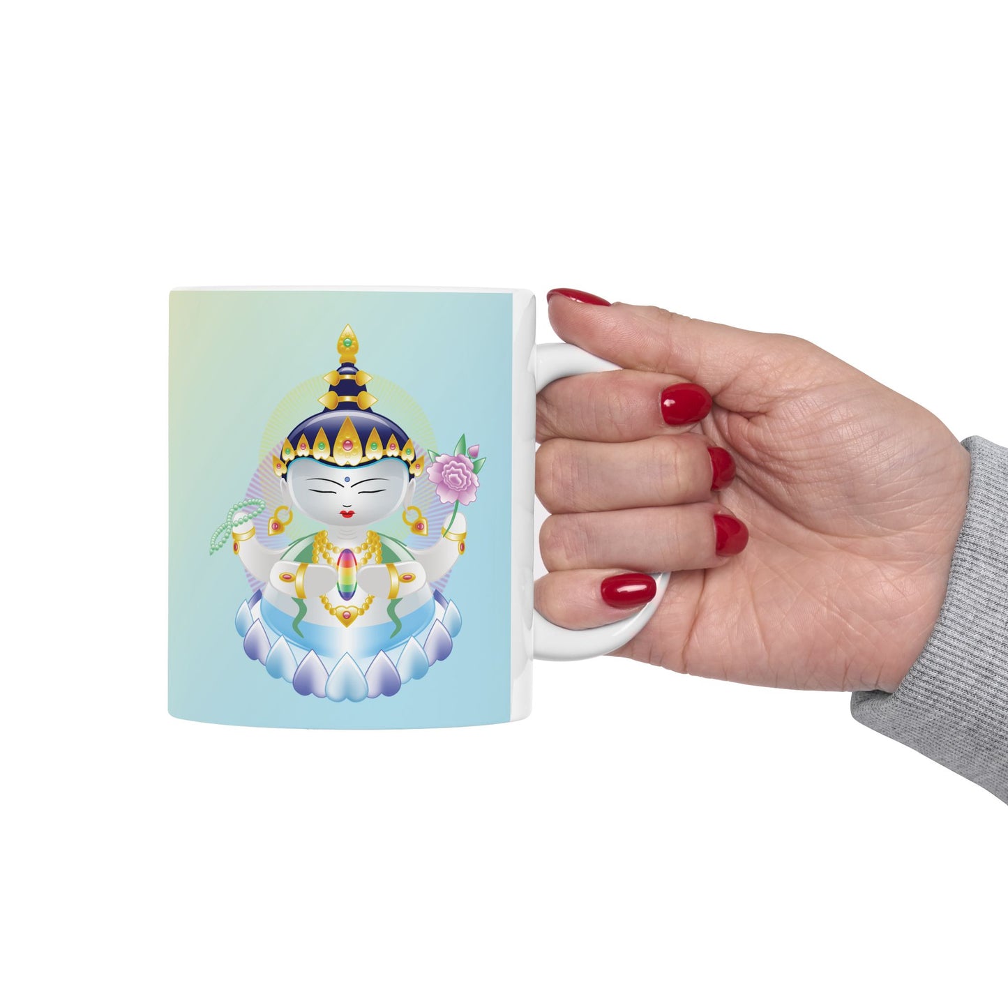 Avalokiteshvara Baby Buddha Ceramic Mug